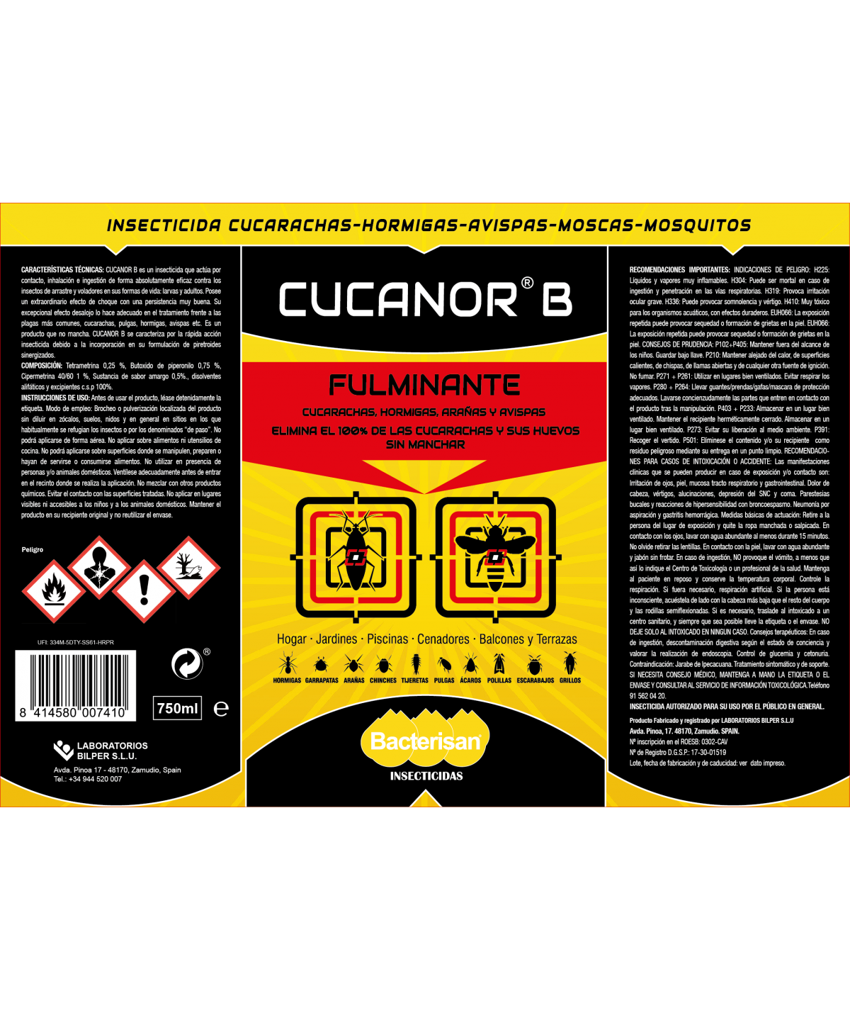 Cucanor B | Insecticida En Spray | Bacterisan